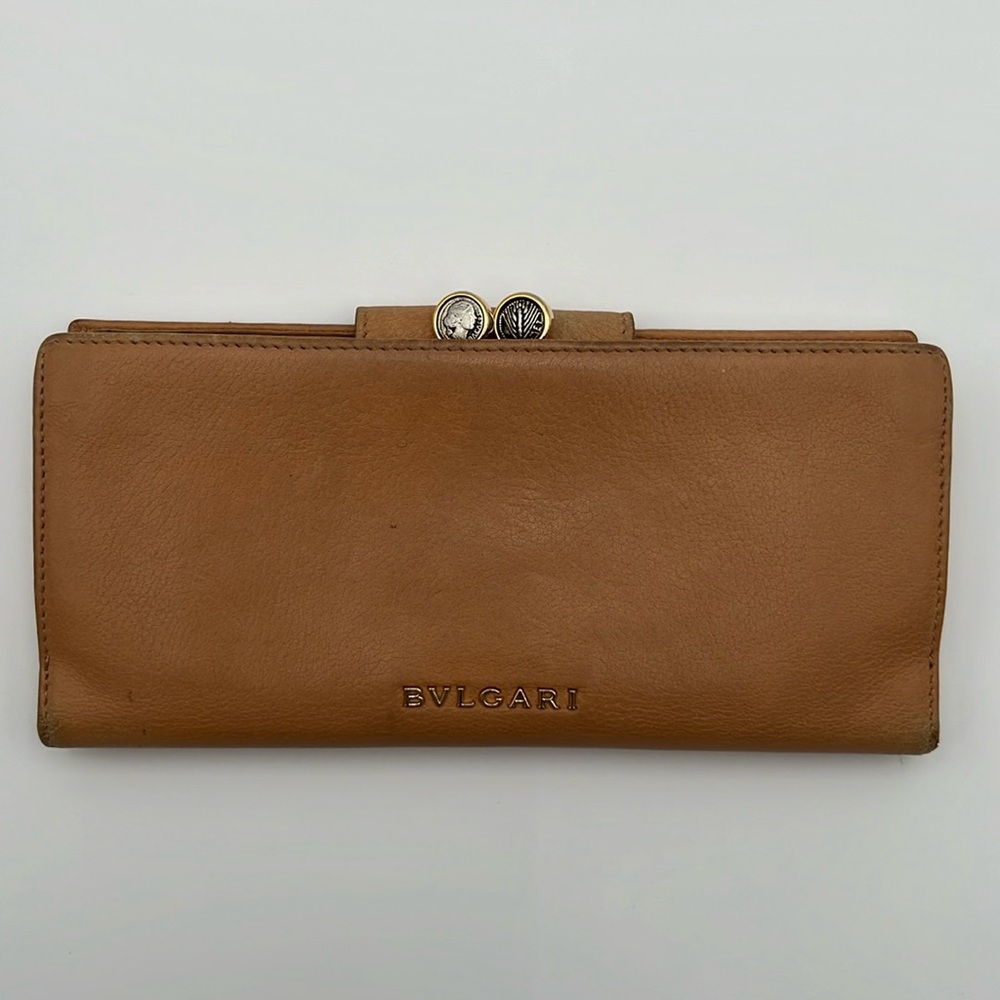 ❌SOLD❌ BVLGARI Framed coin clasp Long Wallet